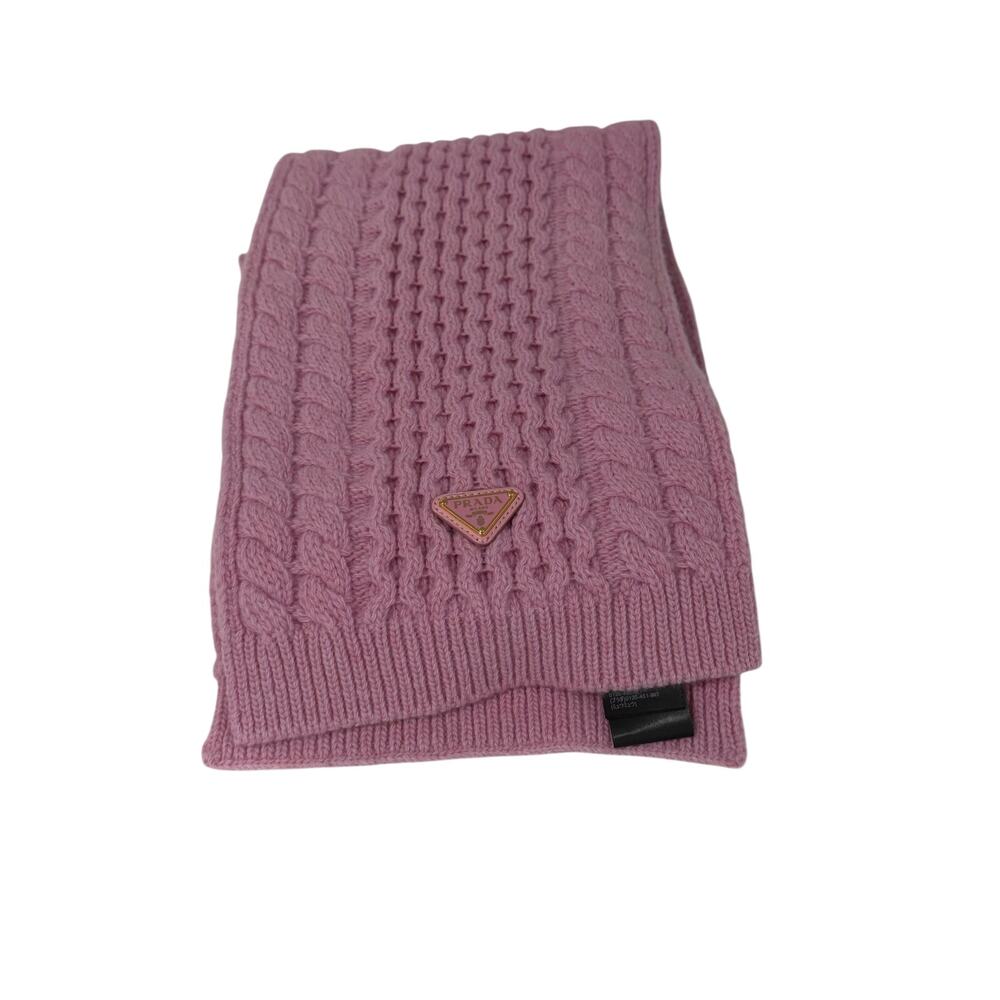 Prada cable-knit scarf Pink